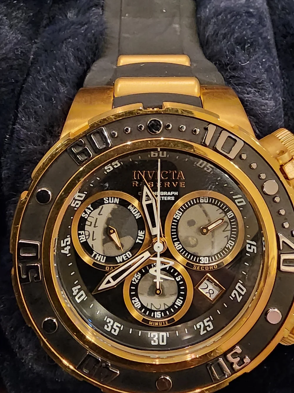 Invicta Men’s Gold and Black Chronograph Watch
